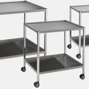 Carro instrumental clínico de acero inoxidable