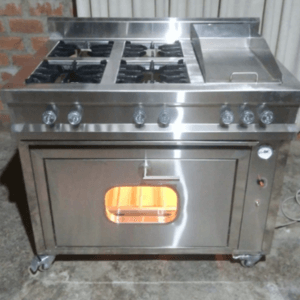 Cocina de 4 Quemadores, Plancha y Horno